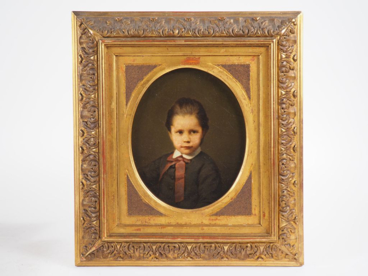 Ecole française XIXème "portrait d'enfant" Huile sur toile  Dim. 19 x 