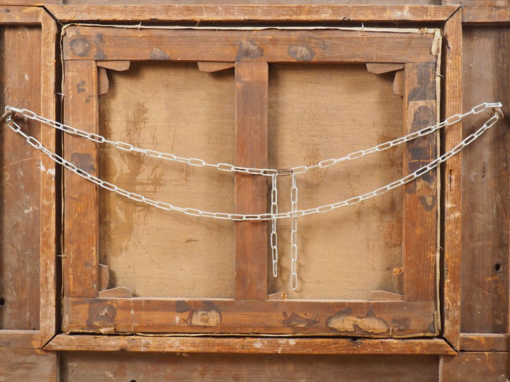 Ecole française XIXème, école de Corot. "paysage lacustre" Huile sur t