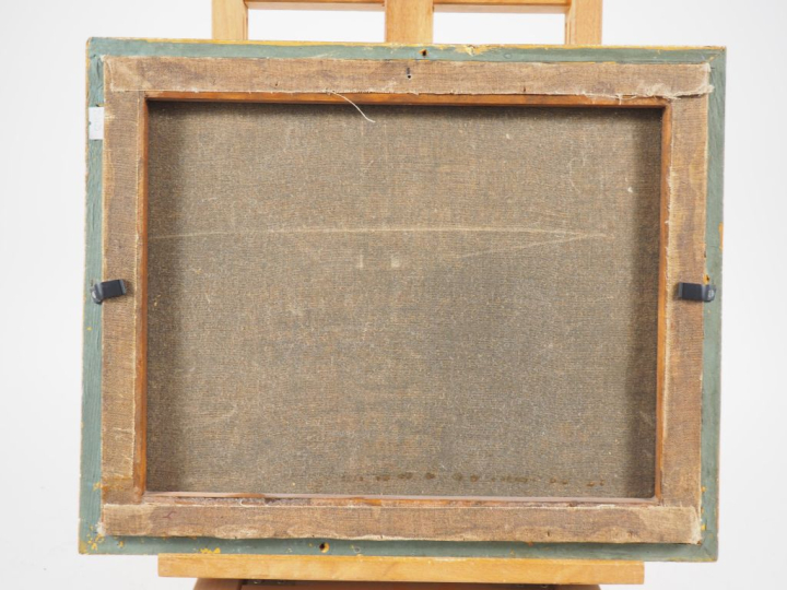 Ecole française XIXème. "Bord de mer animé". Huile sur toile. Dim. 31 