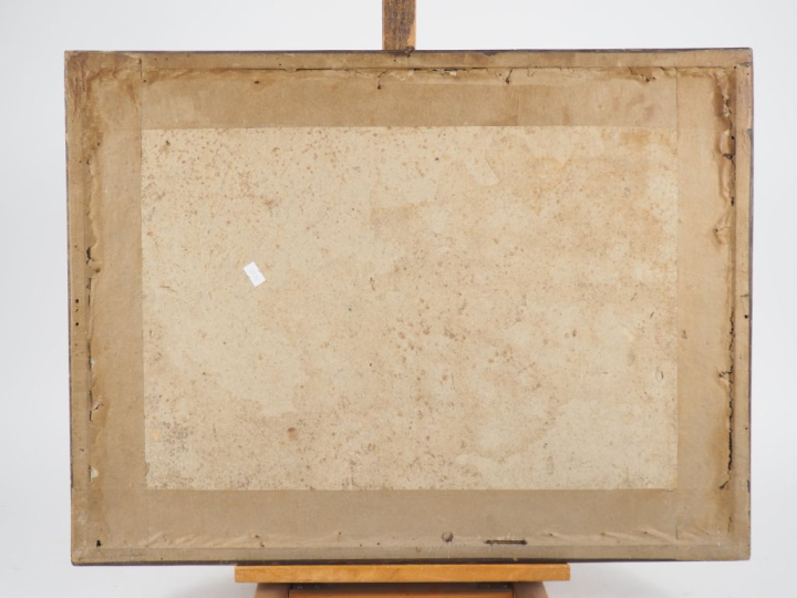 Ecole napolitaine fin XIXème - début XXème. "L'éruption du Vésuve". Aq