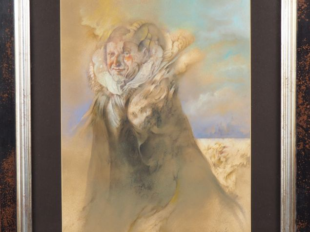 V. ARNAS.  "Amanecer de carnaval" Technique mixte signée en bas à droi