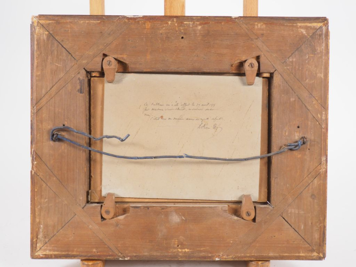 CHEROT. "bord de rivière" Huile sur carton Dim: 19 X 27 cm