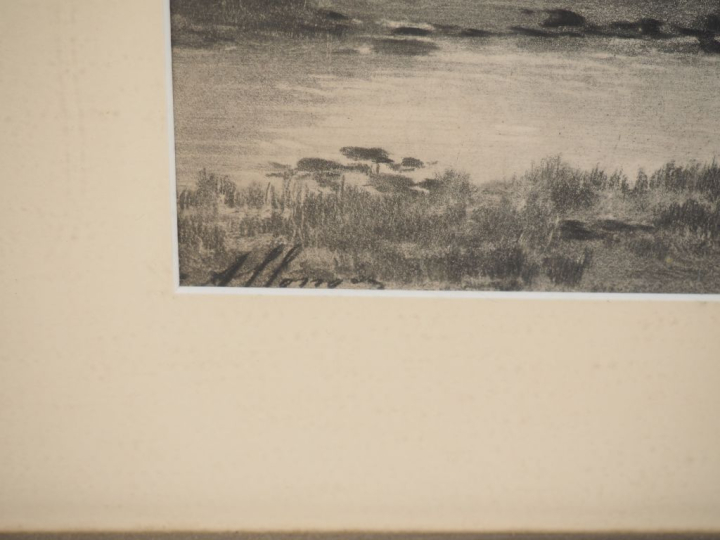 A. ALLONGÉ. "paysage lacustre animé et paysage animé" Paire de lavis s