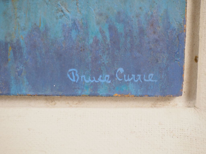 Bruce CURRIE. "portrait de Jenne" Huile sur carton, signée en bas à dr