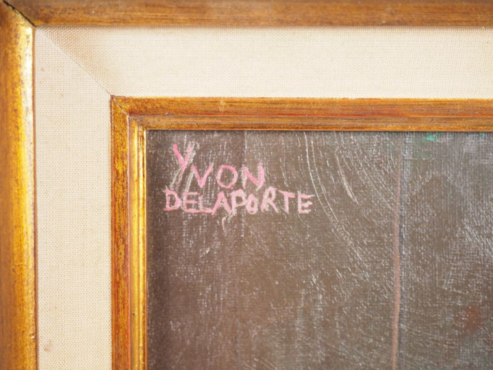 Yvon DELAPORTE.  "nature morte" Huile sur toile, signée en haut à gauc