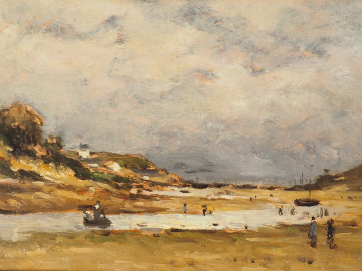 Camille Emile DUFOUR.  "Douarnenez" et "village breton" Deux huile sur