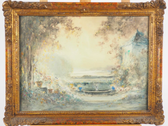 Vente aux enchères HENRI FOREAU. "paysage" Aquarelle, signée en bas à gauche, Dim: 27,5 X