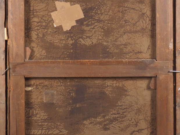 E. JOLIN.  "jeune italienne près d'un bénitier"  Huile sur toile, sign