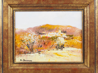 Vente aux enchères Michel JOUENNE. "Printemps". Huile sur toile signée en bas à gauche, c