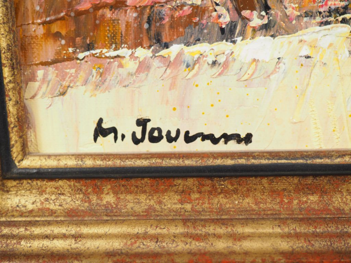 Michel JOUENNE. "Printemps". Huile sur toile signée en bas à gauche, c
