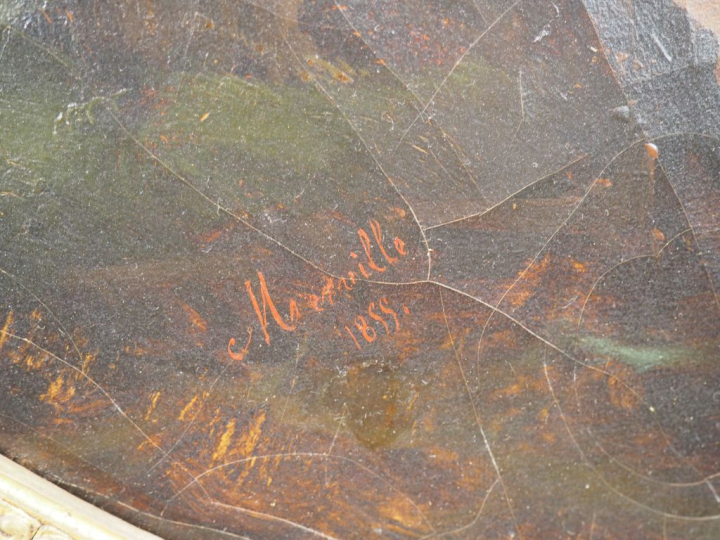 G. MERVILLE.  "Marine" Huile sur toile, signée en bas à gauche et daté