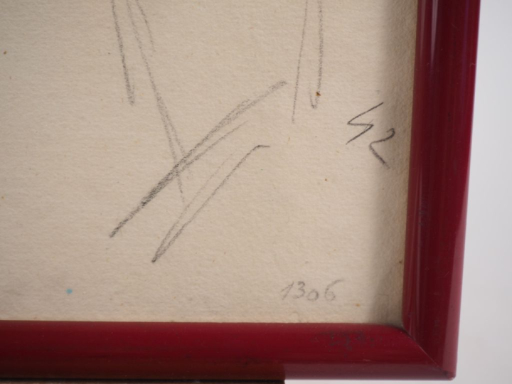 René MORERE. "étude de nu" Dessin au crayon daté 42 Dim: 28,5 X 37,5 c