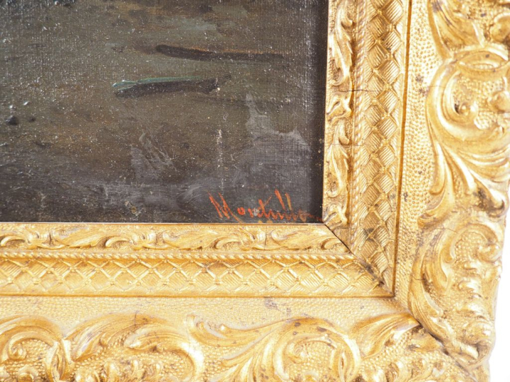 MORDULON. "Eruption du Vésuve"  Huile sur toile, signée et datée 1802 