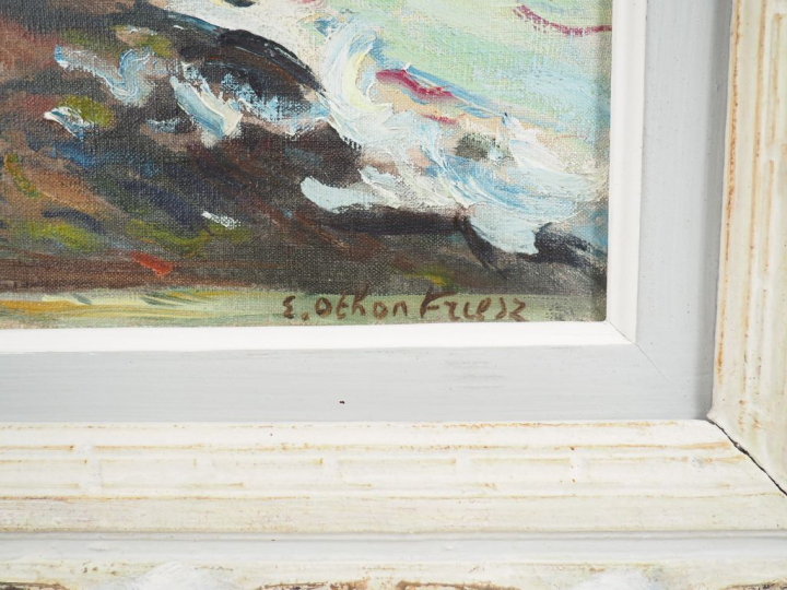 Emile OTHON FRIESZ (1879-1949) "Vue du Grand Bé à Saint-Malo" Huile su