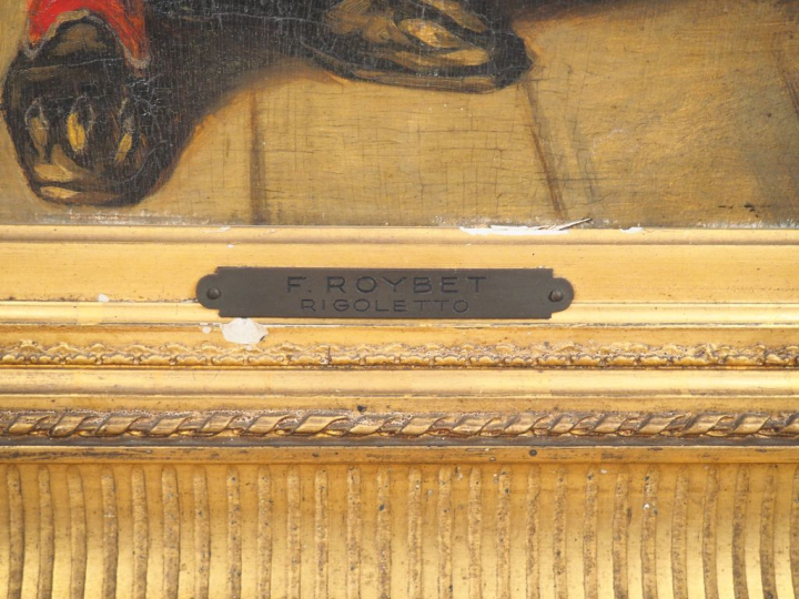 Ferdinand ROYBET. "Rigoletto". Huile sur panneau, signée en bas à droi
