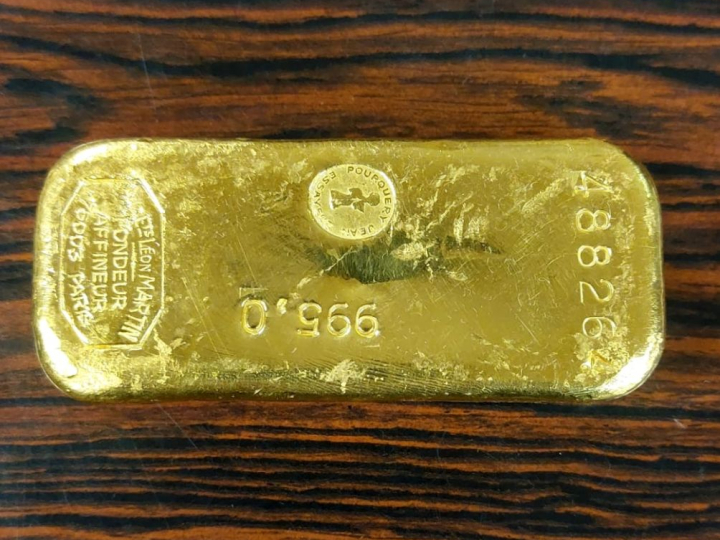 Lingot d'or  Titre : 995 g  numéroté 488264 Avec son certificat   