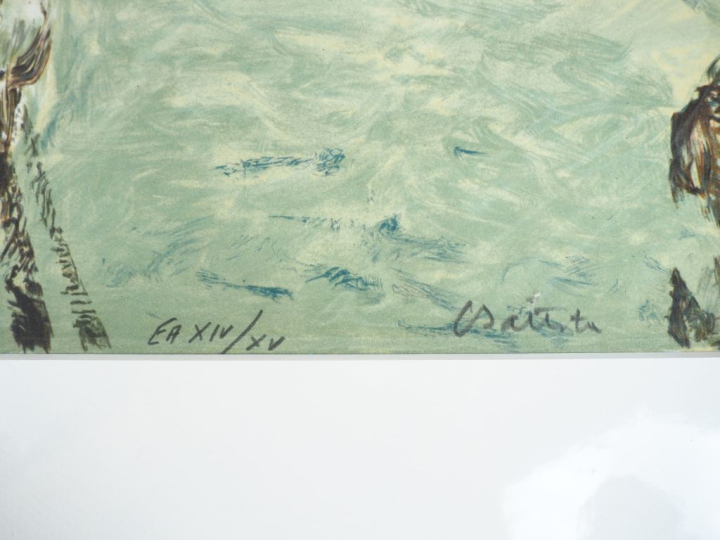 BATTISTA (Éric). ENSEMBLE DE 4 LITHOGRAPHIES COULEURS sur papier Japon