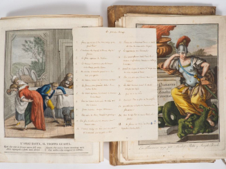 Vente aux enchères [COSTUME]. [PIATTOLI (Giuseppe)]. COLECCION DE QUARENTA PROVERBIOS TOS