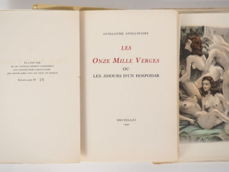 Vente aux enchères [CURIOSA]. APOLLINAIRE (G.). LES ONZE MILLE VERGES ou Les Amours d’un 