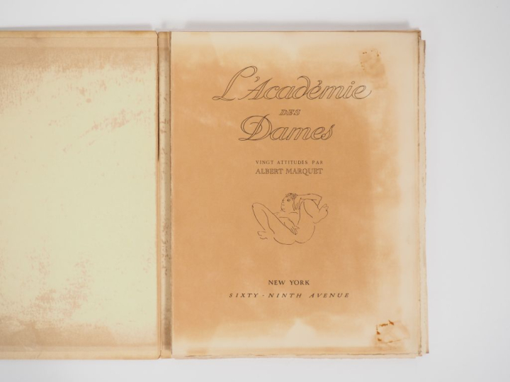 [CURIOSA]. [MARQUET (A.)]. L’ACADÉMIE DES DAMES. New-York, Sixty-Ninth