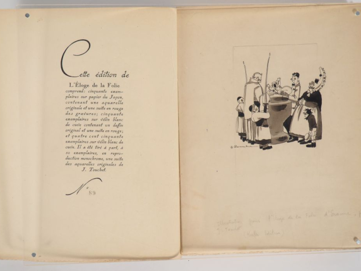 ÉRASME. L'ÉLOGE DE LA FOLIE. Paris, Kieffer, 1926. In-4 broché. ÉDITIO