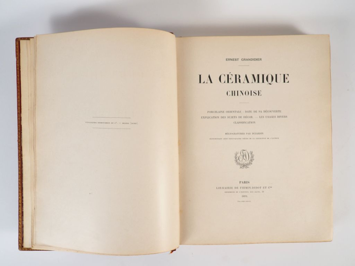 GRANDIDIER (Ernest). LA CÉRAMIQUE CHINOISE. Porcelaine orientale : dat