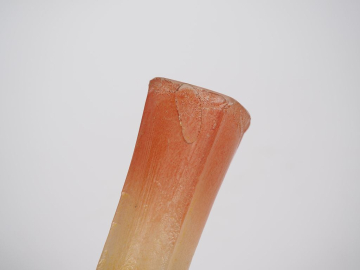 LEGRAS.  Vase soliflore en verre, à décor émaillé et dégagé à l'acide 