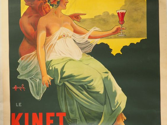 AUZOLLE. "LeKinet double l'appétit". Affiche entoilée. Signée. Dim. 15