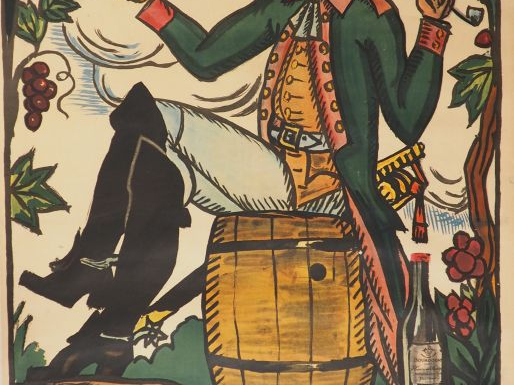 Guy ARNOUX. "Les vins de Bourgogne". Affiche entoilée, imrimerie Devam