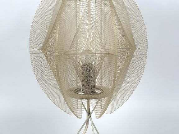 Paul SECON.  Suspension SOMPEIX en plexi glass et fils de nylon H. 58,