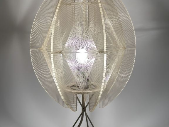 Paul SECON.  Suspension SOMPEIX en plexi glass et fils de nylon H. 58,