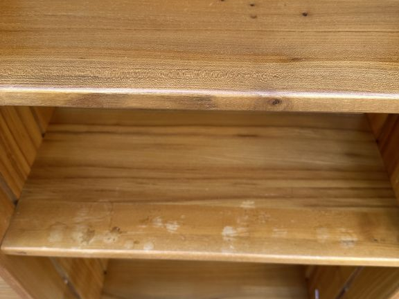 Maison REGAIN. Bibliothèque étagère en orme, à trois volumes modulable