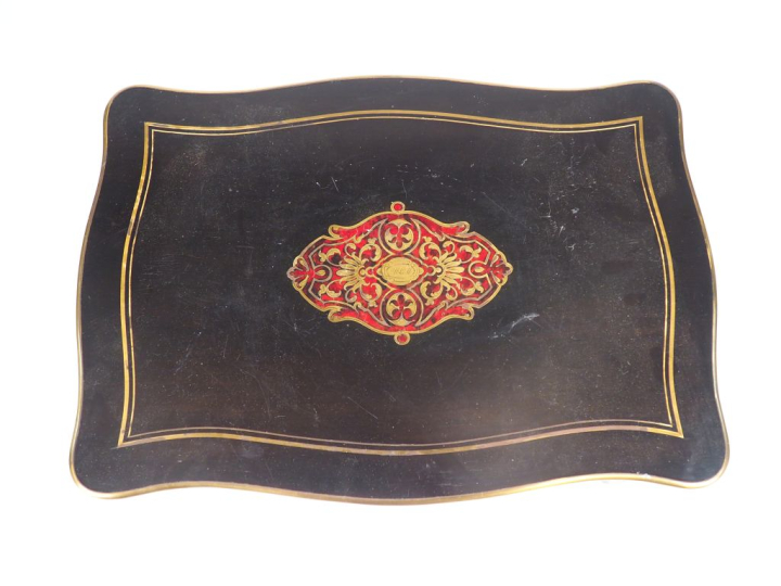 Travailleuse Napoléon III de style Louis XV en marqueterie boule et fi