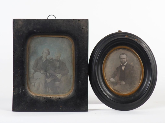 Vente aux enchères Deux daguerréotypes XIXème,  "Portrait Louis Omer Ratel et son fils St