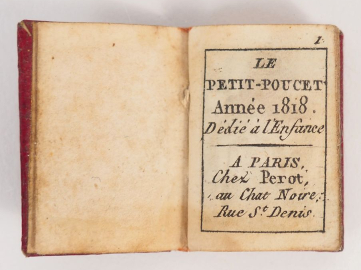 Livre miniature 'Le Petit Poucet' dédié à l'enfance Année 1818 à Paris