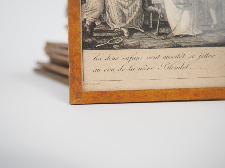 Suite de 16 encadrements contenant des gravures en noir d'après CHASSE