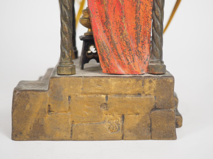 Veilleuse en bronze de Vienne polychrome figurant deux turques sous un