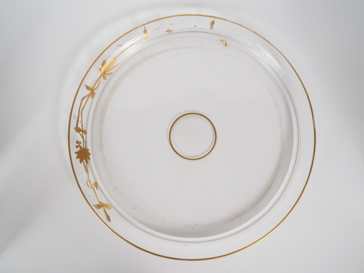 Service à orangeade 1900 en cristal à décor émaillé et doré de fleurs 