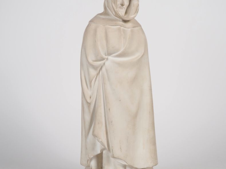 Ecole française vers 1930.  "le moine". Sujet en plâtre. H. 45 cm.
