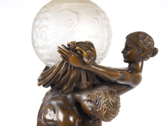 Vente aux enchères Gustav GURSCHNER.  "Elévation". Grand et spectaculaire lampadaire en b