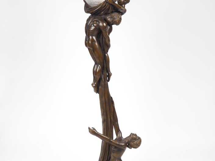 Gustav GURSCHNER.  "Elévation". Grand et spectaculaire lampadaire en b