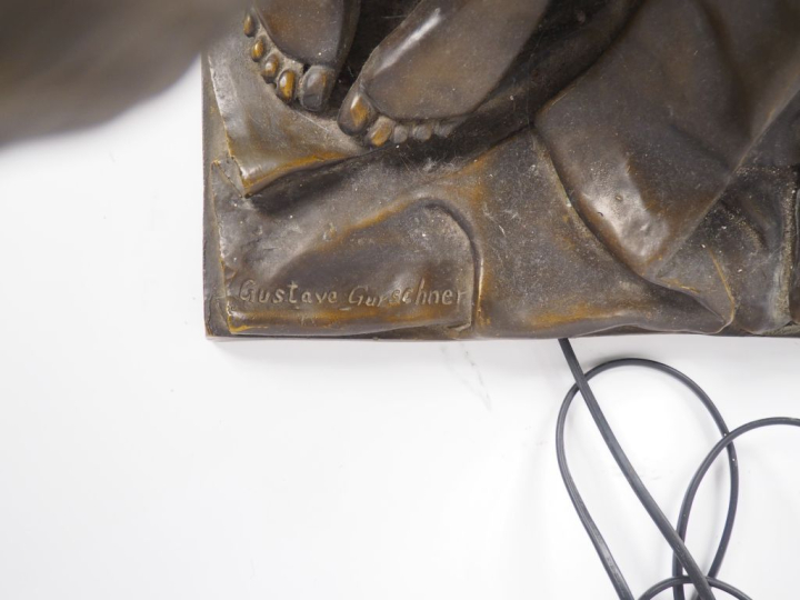 Gustav GURSCHNER.  "Elévation". Grand et spectaculaire lampadaire en b