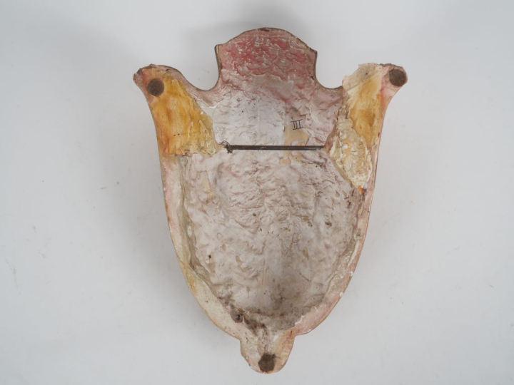 Applique 1940 en stuc doré en forme de feuille. (éclat de dorure) Dim.