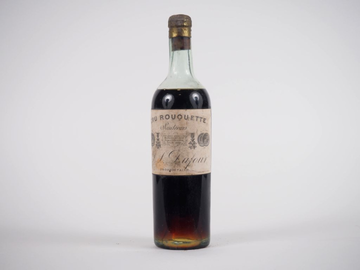 1 BOUTEILLE CRU ROUQUETTE SAUTERNES - 1929 - MEP/BEP - BOUCHON ÉTAMPÉ/