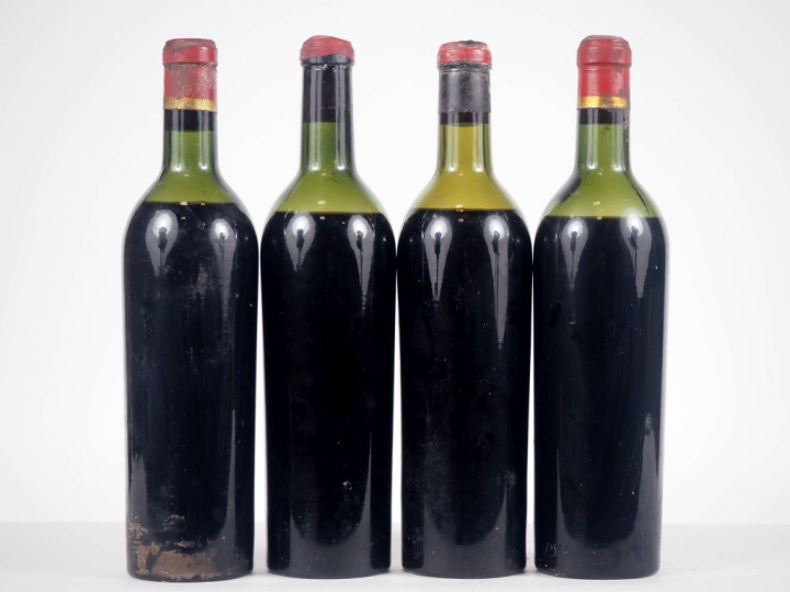 4 BOUTEILLES CHÂTEAU JUNAYME CANON FRONSAC - 1953 - 1 MEP-BEP/2 BEP/1 