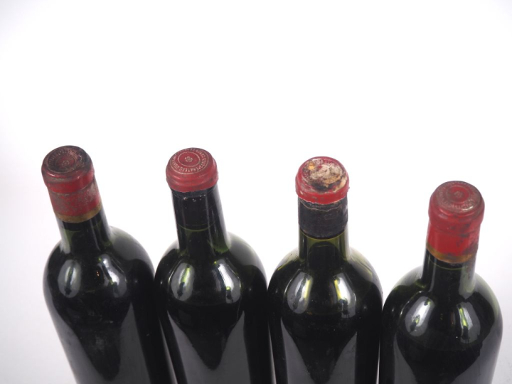 4 BOUTEILLES CHÂTEAU JUNAYME CANON FRONSAC - 1953 - 1 MEP-BEP/2 BEP/1 