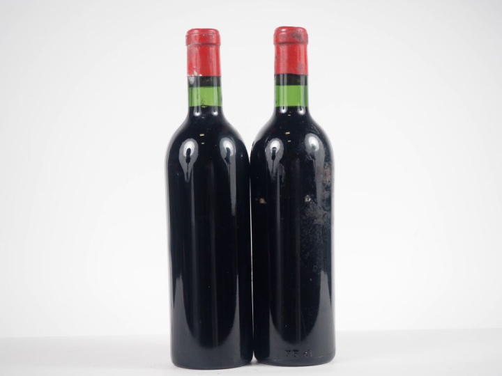 2 BOUTEILLES CHÂTEAU L'ÉVANGILE POMEROL - 1957 - TRÈS BONS NIVEAUX/SE/
