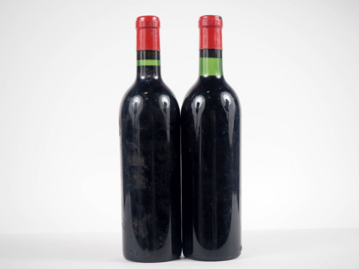 2 BOUTEILLES CHÂTEAU L'ÉVANGILE POMEROL - 1957 - 1 TRÈS BON NIVEAU/1 B