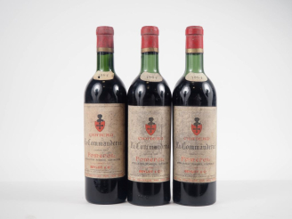 Vente aux enchères 3 BOUTEILLES CHÂTEAU LA COMMANDERIE POMEROL - 1964 - 2 LB/1 LB-HEP/ES