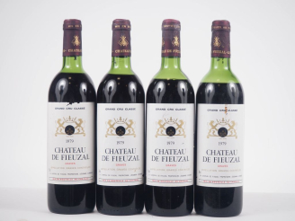 Vente aux enchères 4 BOUTEILLES CHATEAU DE FIEUZAL GCC GRAVES - 1979 - 2 HEP/1 MEP/2 BEP/